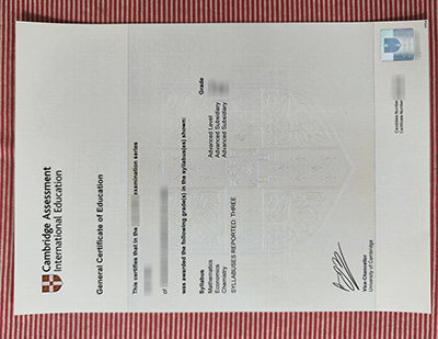 Cambridge A level certificate