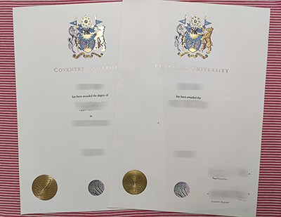 Coventry University degree certificate
