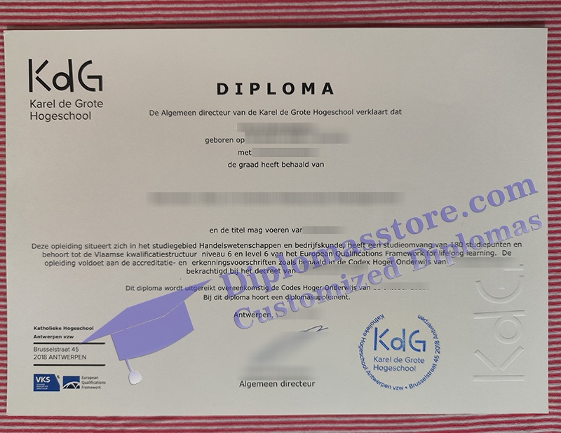 Karel de Grote Hogeschool diploma, Karel de Grote hogeschool degree,