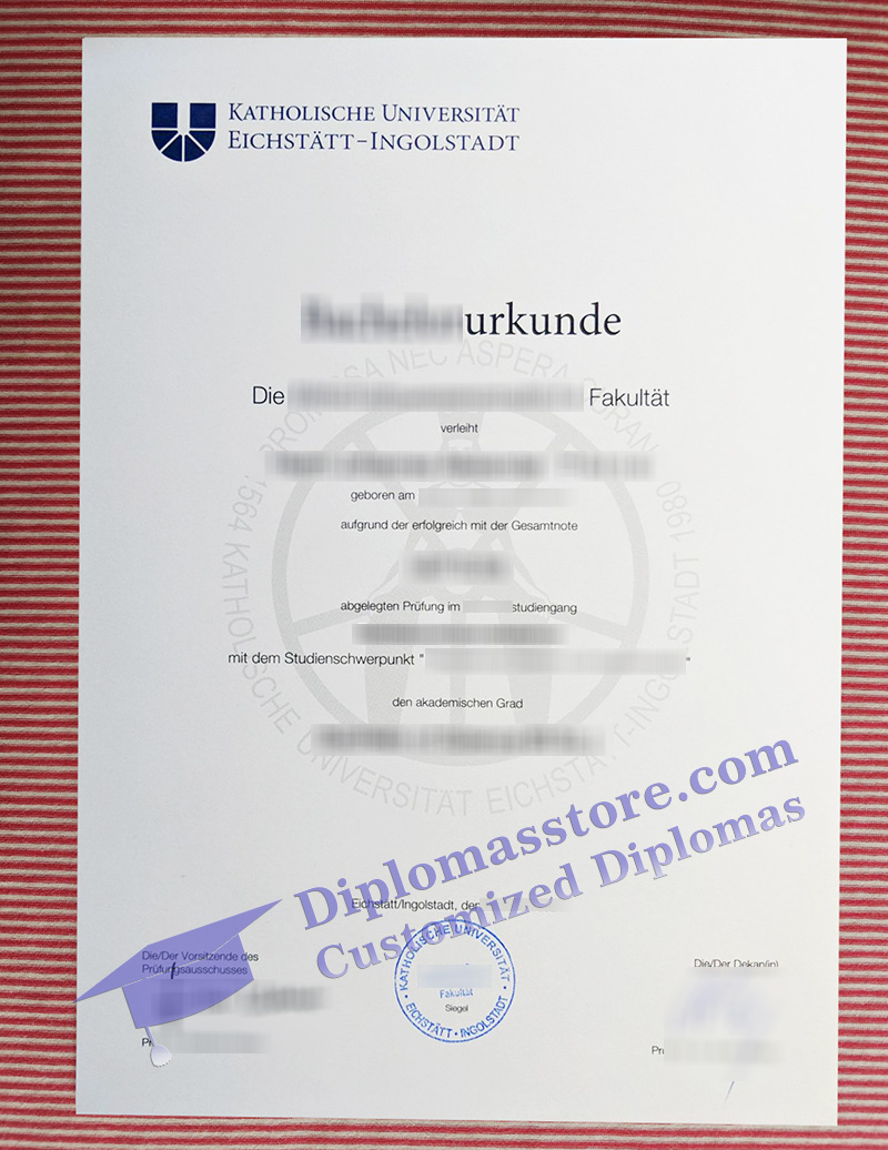 Katholische Universität Eichstätt-Ingolstadt urkunde, KU Eichstätt-Ingolstadt diploma,