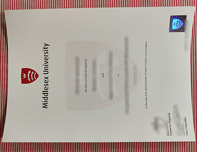 Middlesex University degree certificate