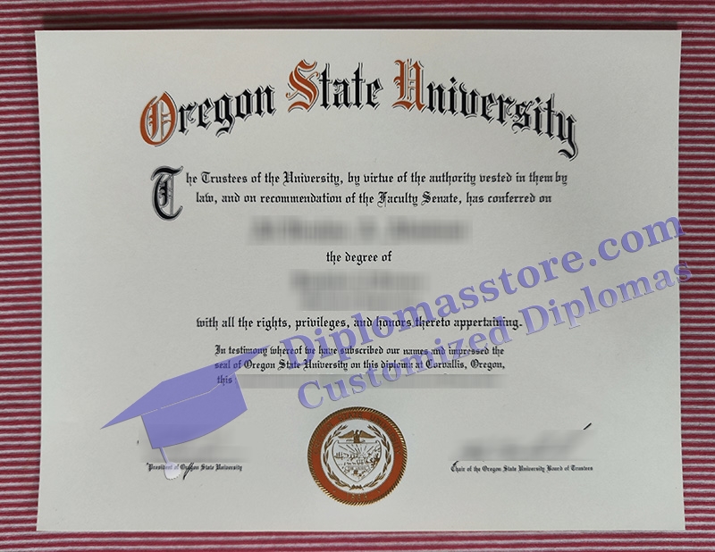 Oregon State University diploma, Oregon State University certificate,