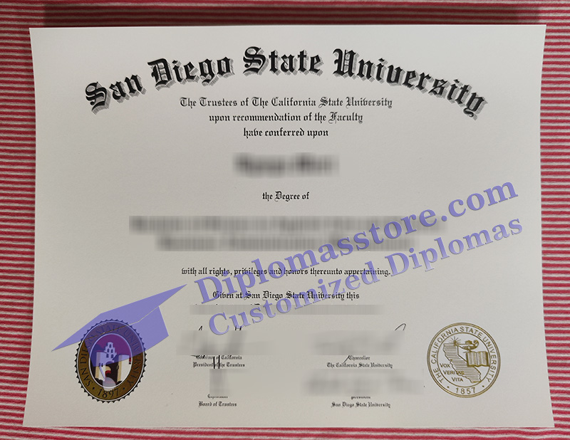 SDSU diploma, San Diego State University degree,