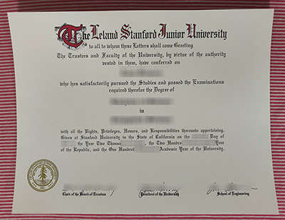 Stanford University diploma certificate