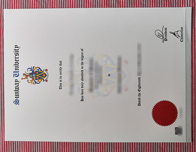 Sunway University degree certificate