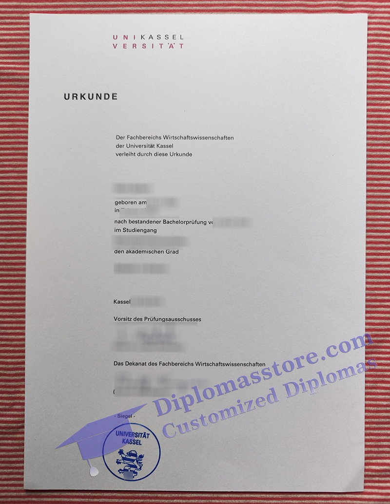 Universität Kassel urkunde, University of Kassel degree,