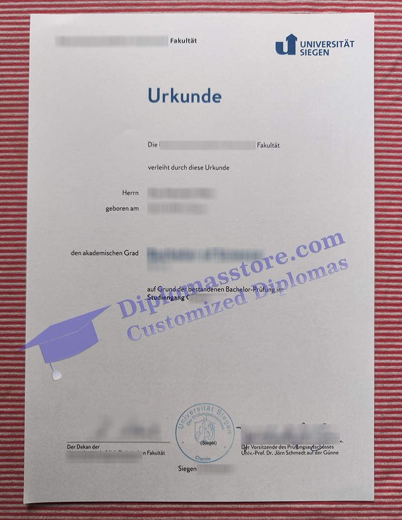 Universität Siegen urkunde, University of Siegen diploma,