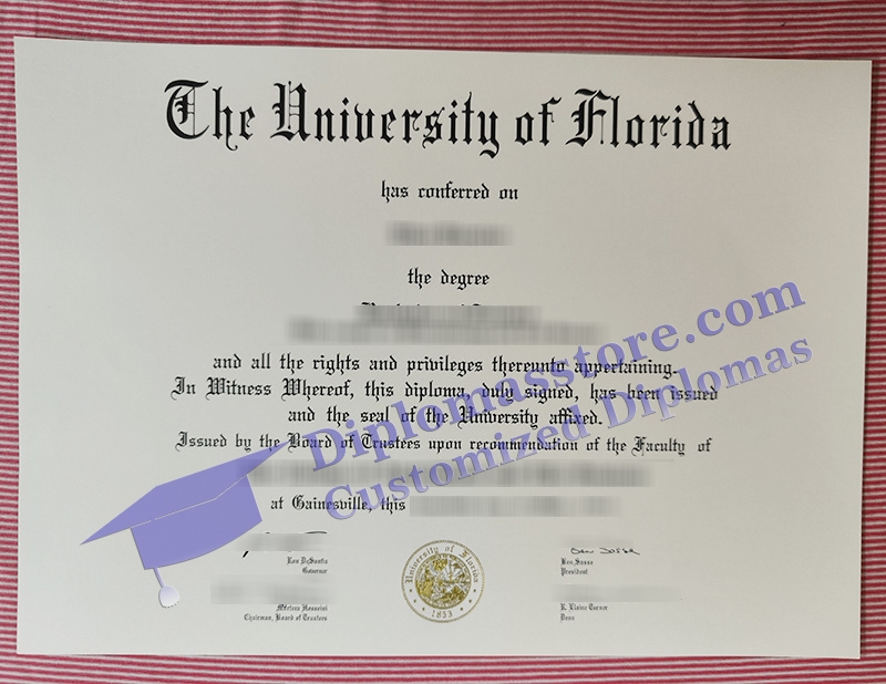 University of Florida diploma, University of Florida certificate,