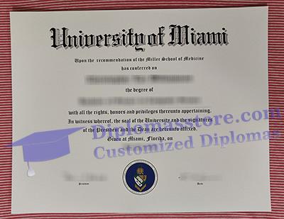 University of Miami degree certificate