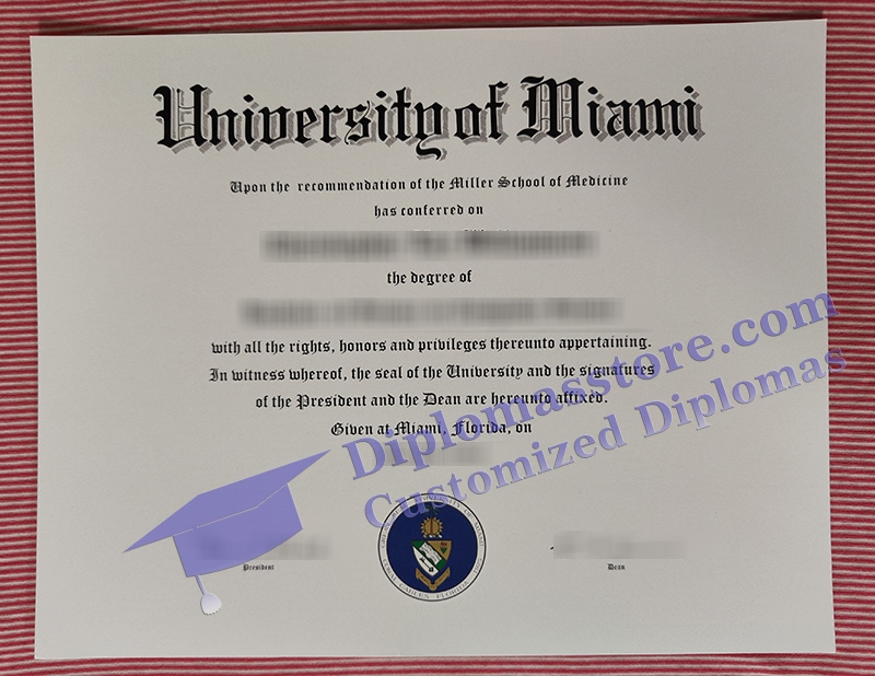 University of Miami degree, University of Miami diploma,