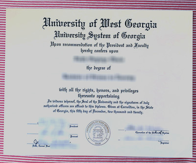 University of West Georgia diploma certificate
