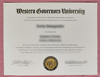 Western Governors University diploma certificate