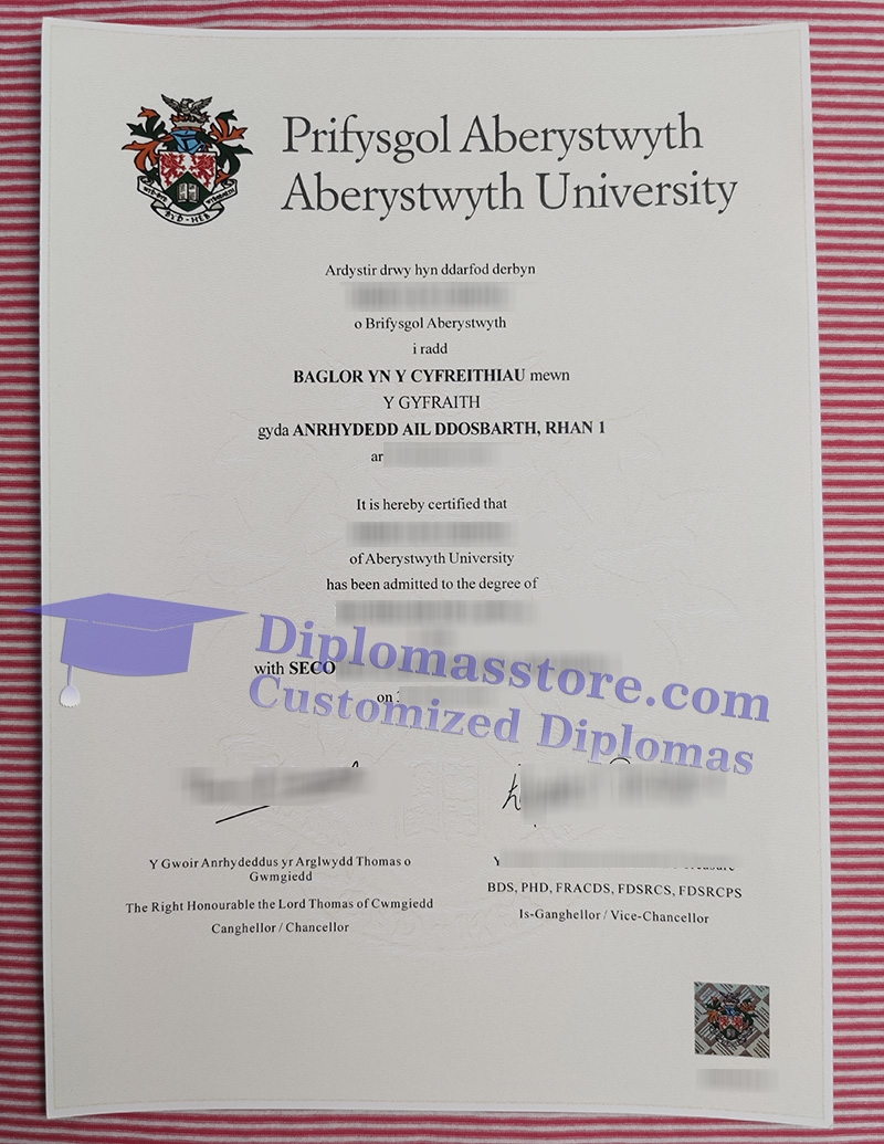 Aberystwyth University degree, Aberystwyth University certificate,