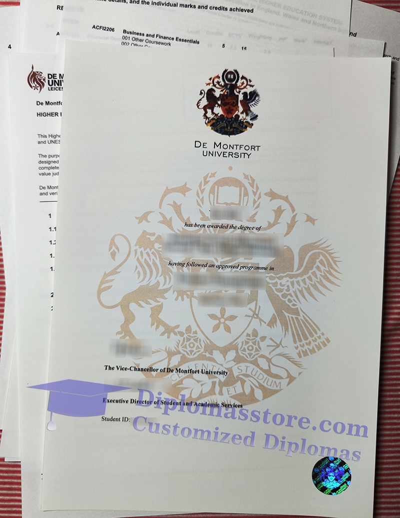De Montfort University diploma, DMU certificate,