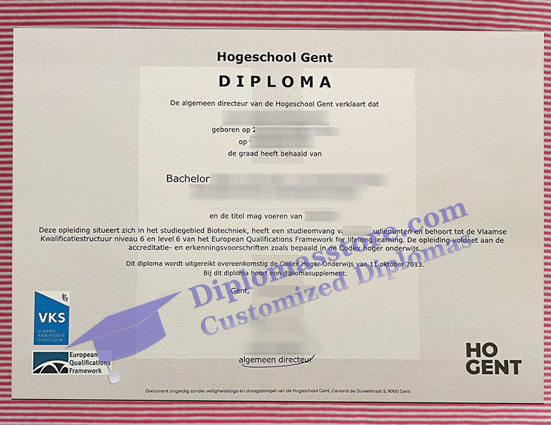 Hogeschool Gent diploma, HoGent degree,