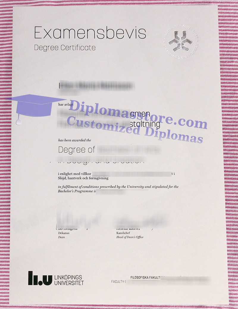 Linköpings Universitet examensbevis, Linköping University degree,
