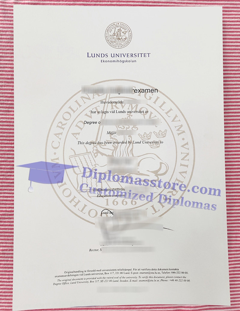 Lunds Universitet examensbevis, Lund University degree,