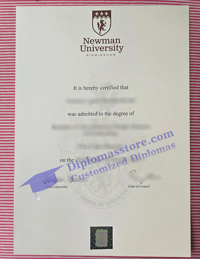 Newman University degree, Newman University certificate,