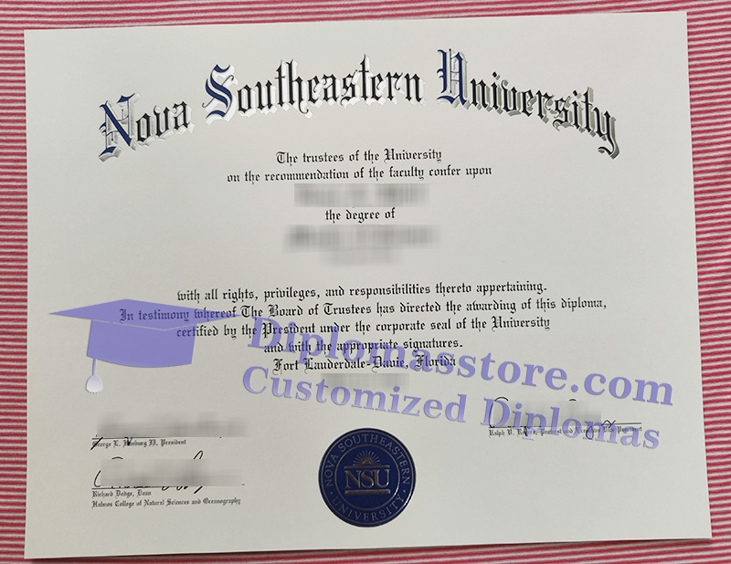 Nova Southeastern University diploma, Nova Southeastern University certificate,
