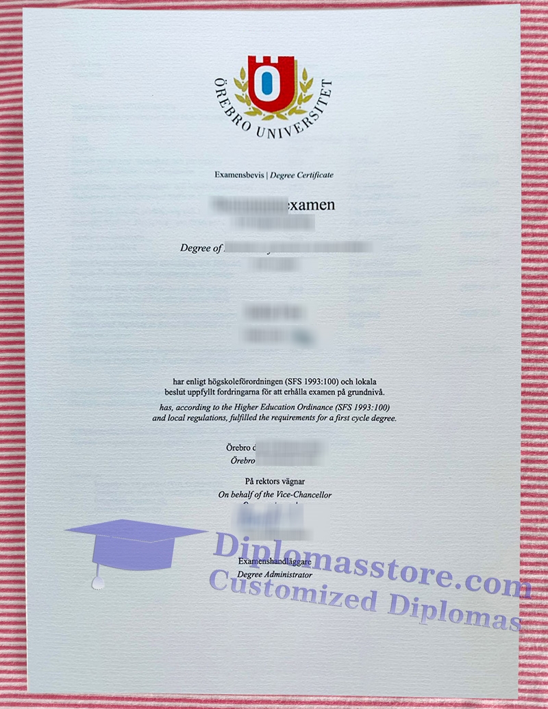 Örebro universitet examensbevis, Örebro University degree,
