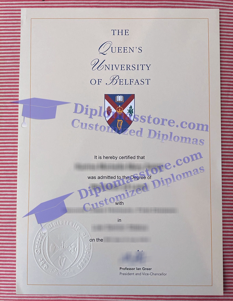 Queen's University of Belfast degree, Queen's University of Belfast certificate,