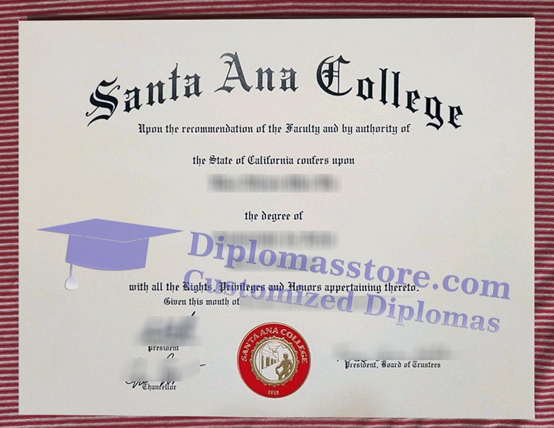 Santa Ana College diploma, Santa Ana College certificate,