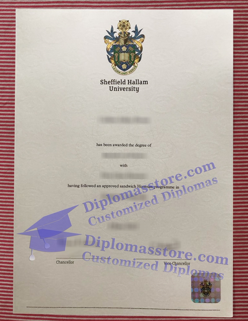 Sheffield Hallam University degree, Sheffield Hallam University certificate,