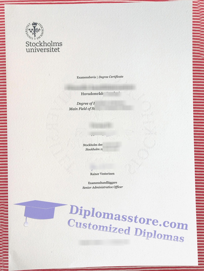 Stockholms universitet examensbevis, Stockholm University degree,