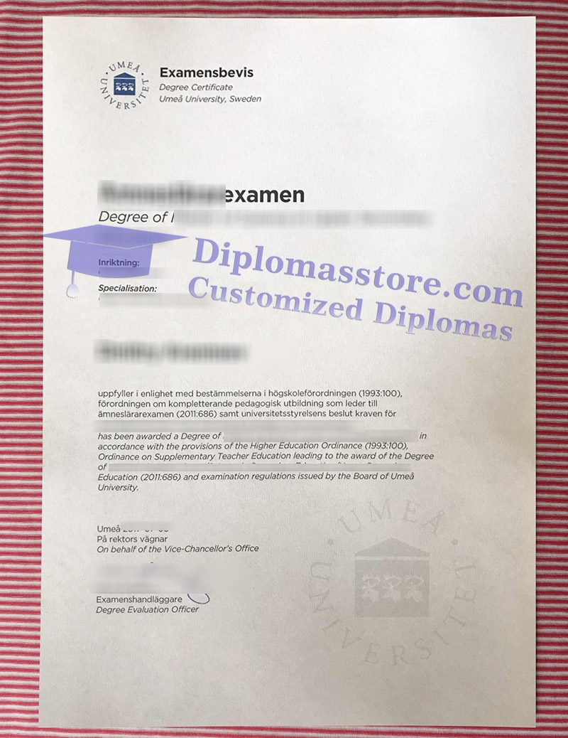 Umeå universitet examensbevis, Umeå University degree,