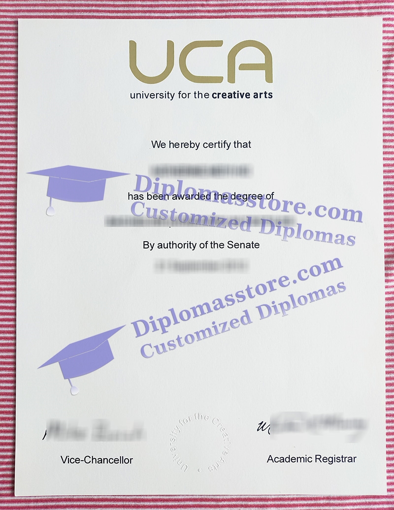 University for the Creative Arts degree, UCA certificate,