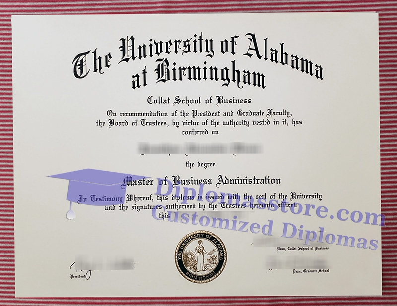 University of Alabama at Birmingham diploma, University of Alabama at Birmingham certificate,
