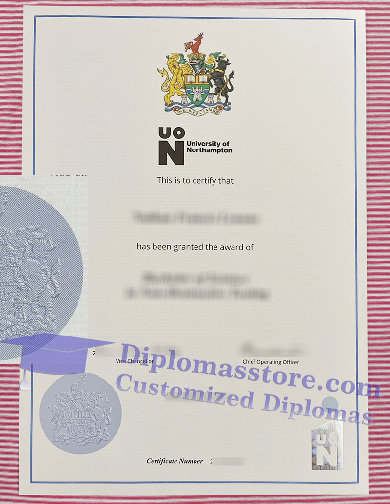 University of Northampton degree, University of Northampton certificate,