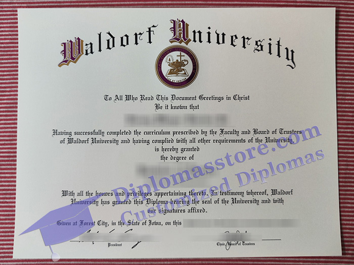 Waldorf University diploma, Waldorf University certificate,
