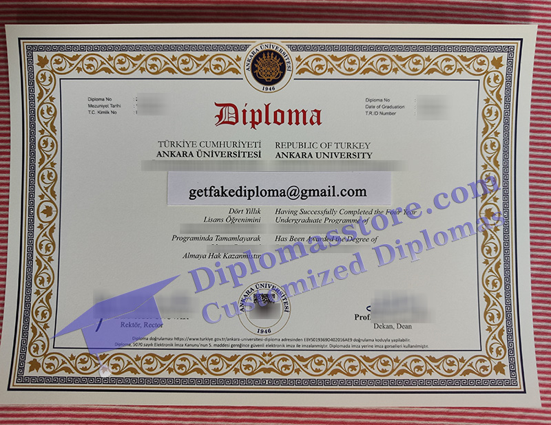Ankara Üniversitesi diploma, Ankara University degree,