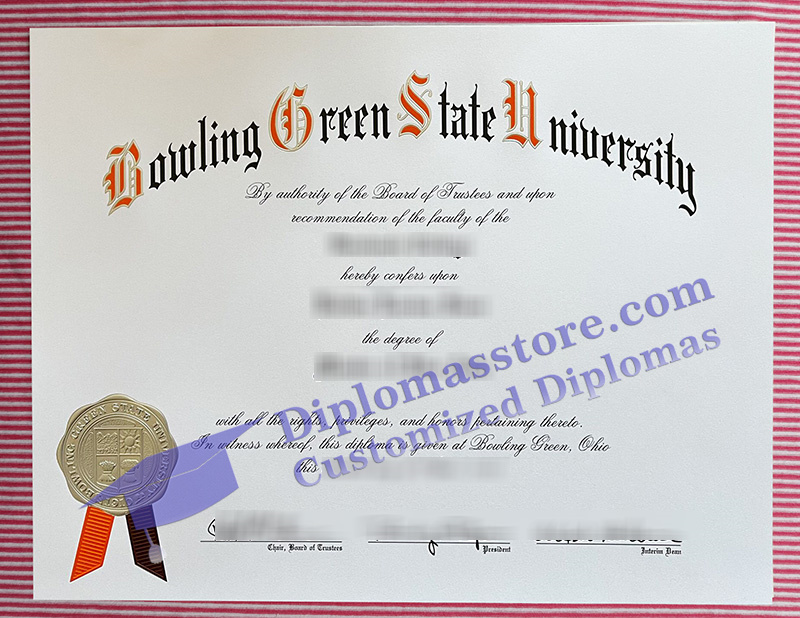 Bowling Green State University diploma, BGSU certificate,