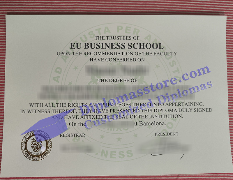 EU Business School diploma, EU Business School degree,