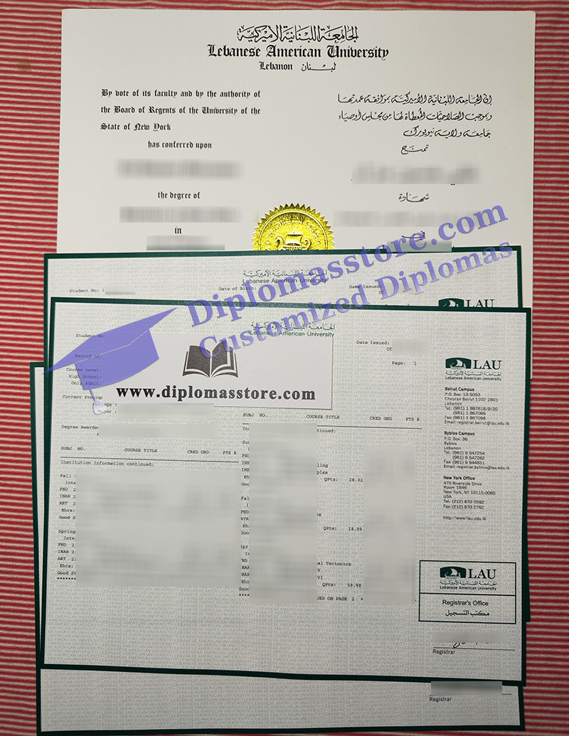 Lebanese American University degree, LAU transcript,