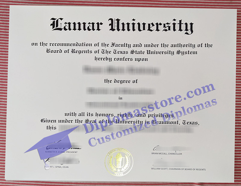 Lamar University diploma, Lamar University certificate,