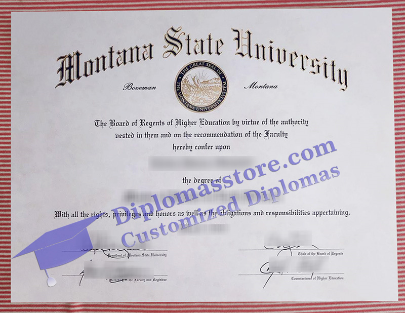 Montana State University diploma, Montana State University certificate,
