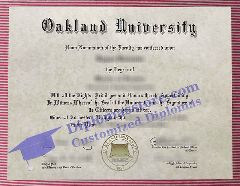 Oakland University diploma, Oakland University certificate,