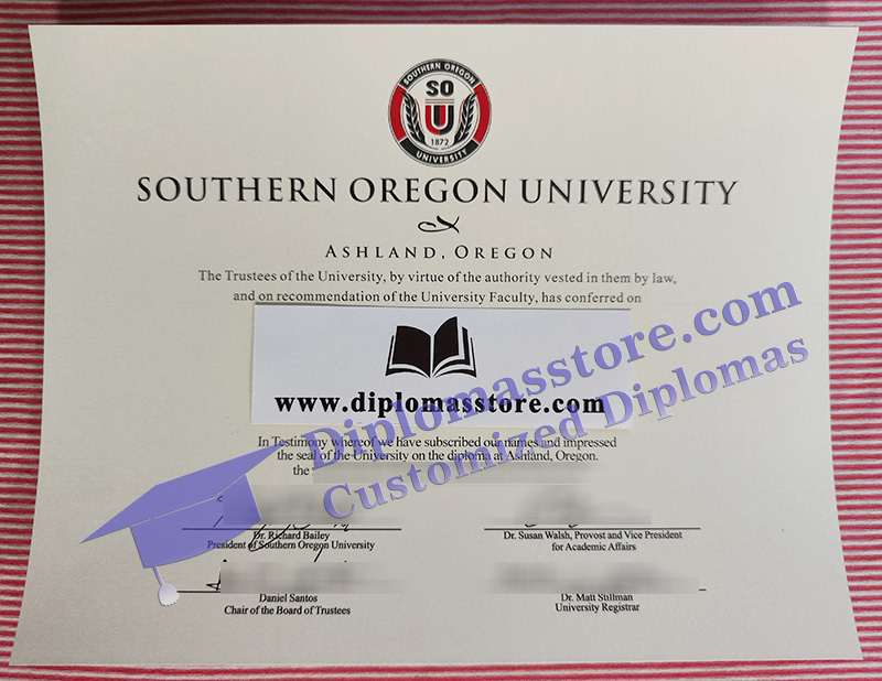 Southern Oregon University diploma, Southern Oregon University certificate,