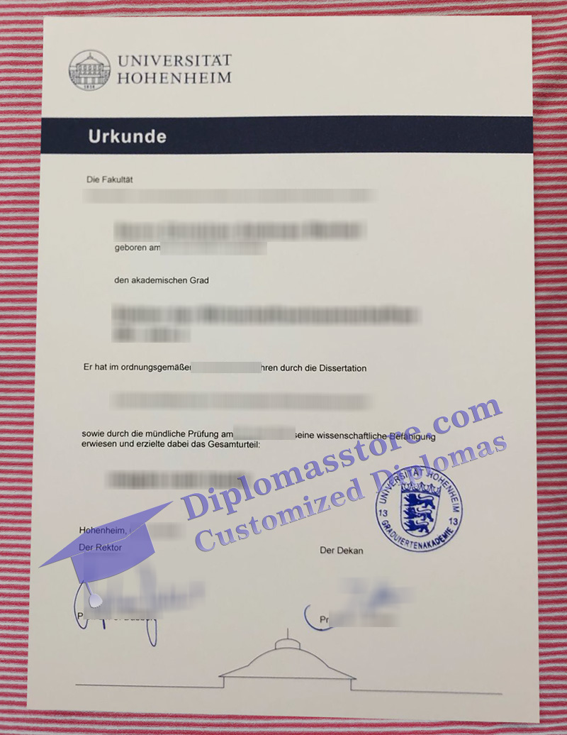 Universität Hohenheim urkunde, Universität Hohenheim degree,