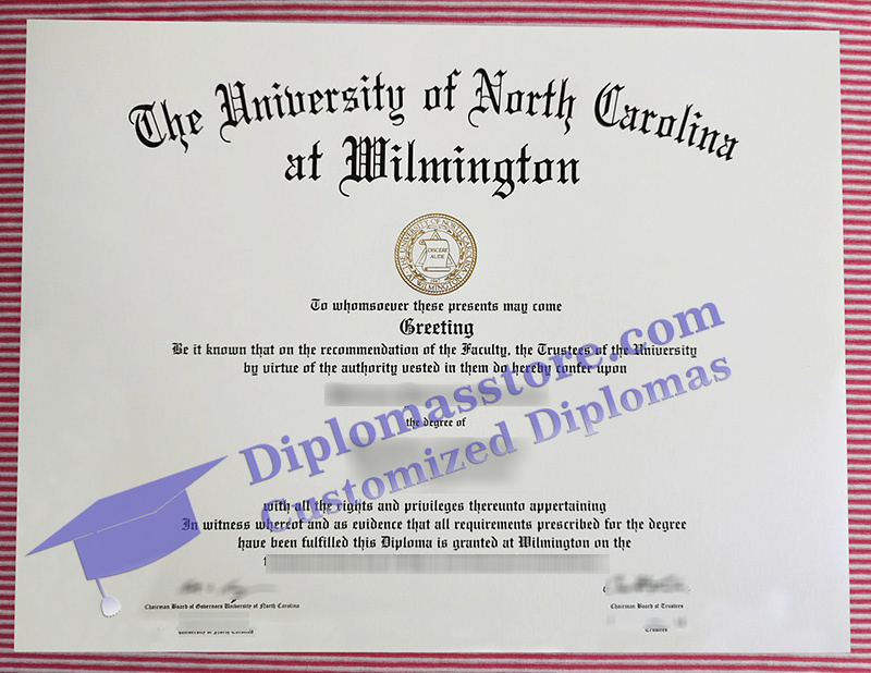 University of North Carolina Wilmington diploma, UNC Wilmington certificate,