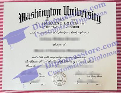 Washington University in St Louis certificate