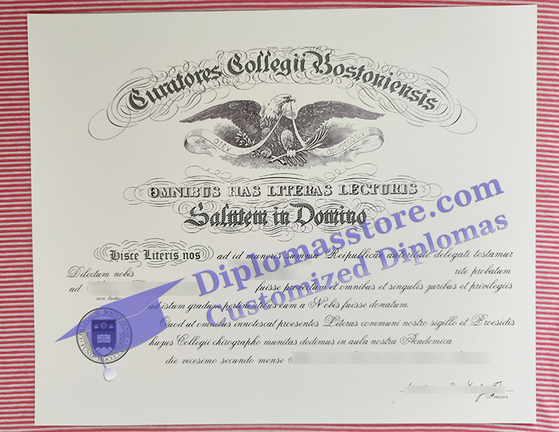 Boston College diploma, Boston College certificate,
