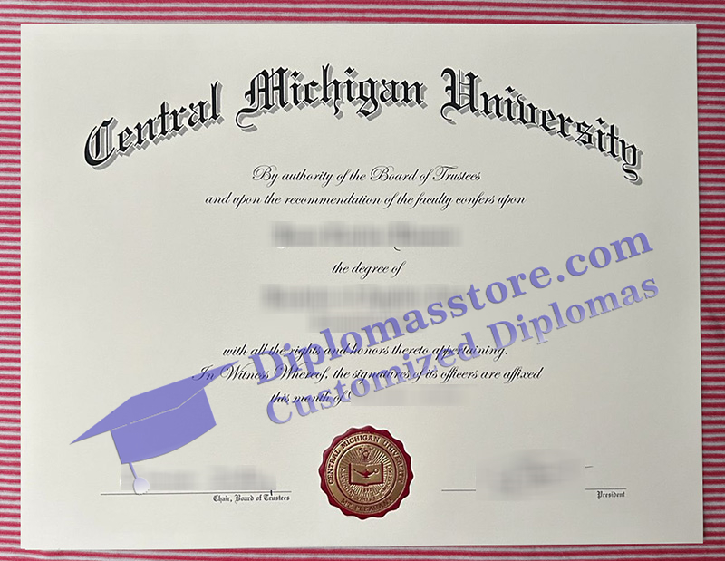Central Michigan University diploma, Central Michigan University certificate,