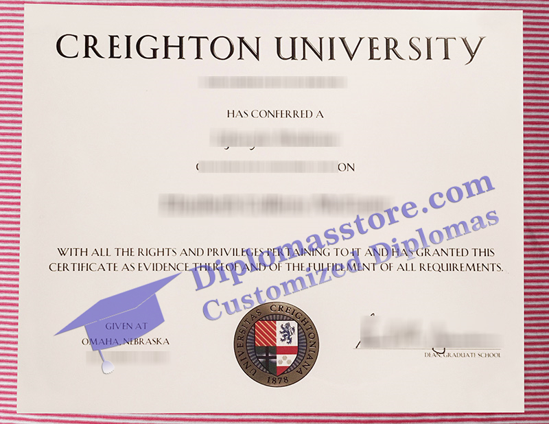 Creighton University diploma, Creighton University certificate,