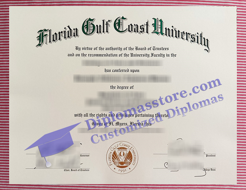 Florida Gulf Coast University diploma, Florida Gulf Coast University certificate,