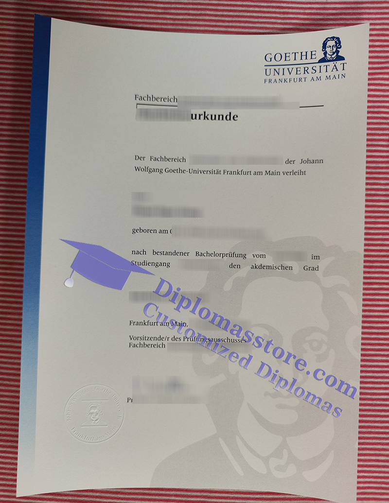 Goethe-Universität Frankfurt urkunde, Goethe-Universität Frankfurt degree,