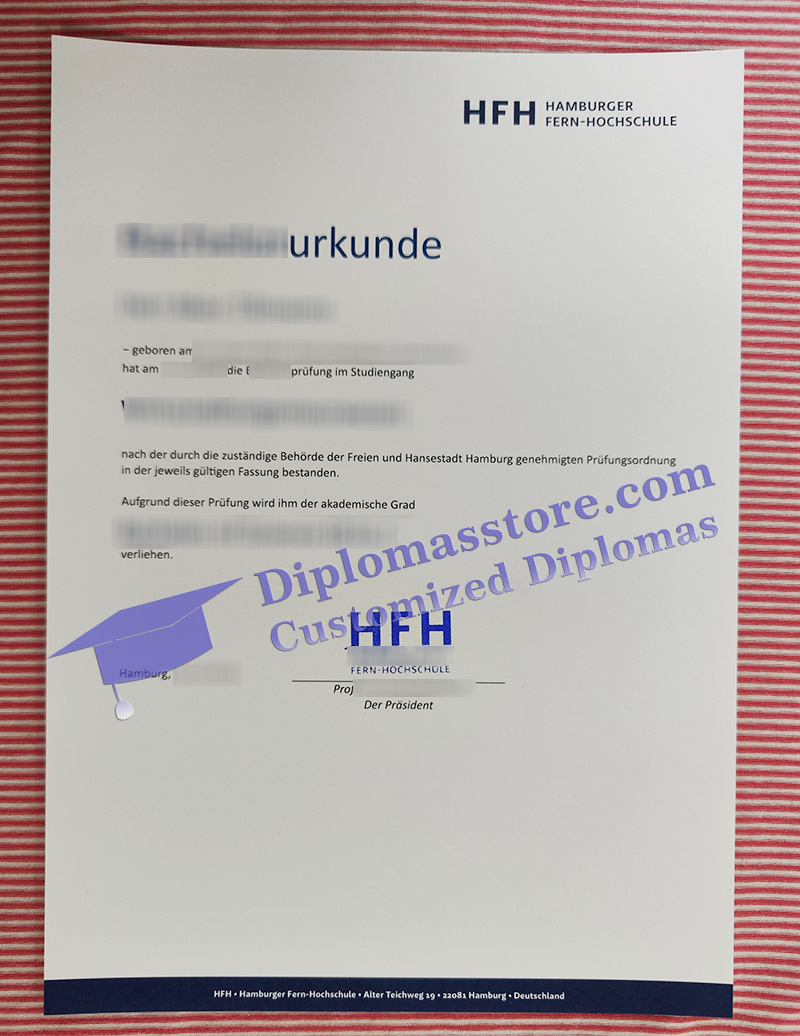 Hamburger Fern-Hochschule urkunde, HFH degree,